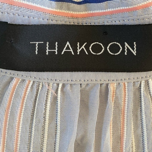 Thakoon Silk Blend Striped Button Front Blouse - Picture 4 of 12